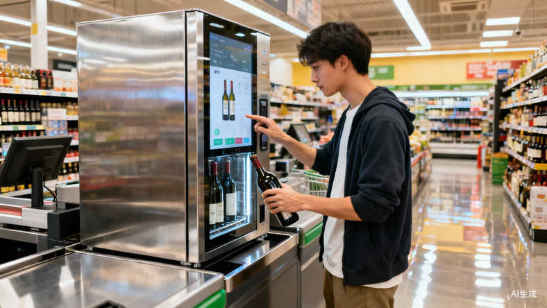 无人售酒机试水超市